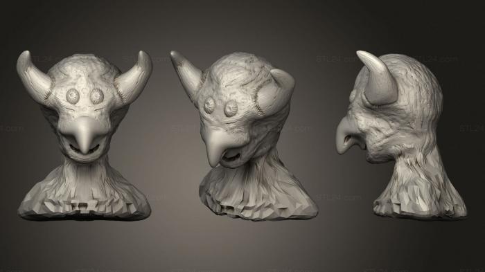 Busts of heroes and monsters (Bust 01, BUSTH_1032) 3D models for cnc